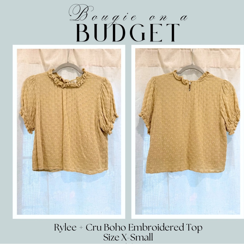 Rylee + Cru Textured Mustard Blouse